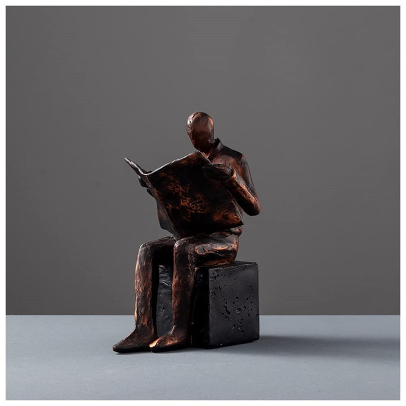 Reader Sculpture Bookend Figurines
