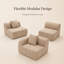 Canapé d'angle modulaire 4 places 118 po avec assise profonde et accoudoirs arrondis - Beige-258624161