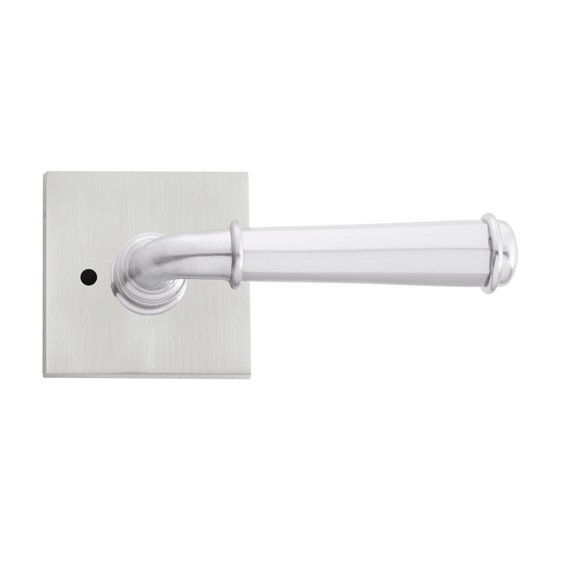 Bravura 840-7 St. Charles Privacy Lever on Square Contemporary Rose in Satin Nickel