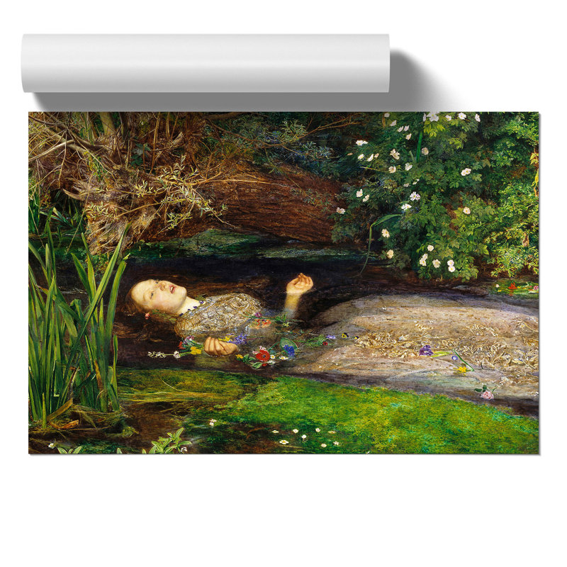 Ophelia by John Everett Millais - No Frame Painting, 21cm H x 30cm W x 0.1cm D