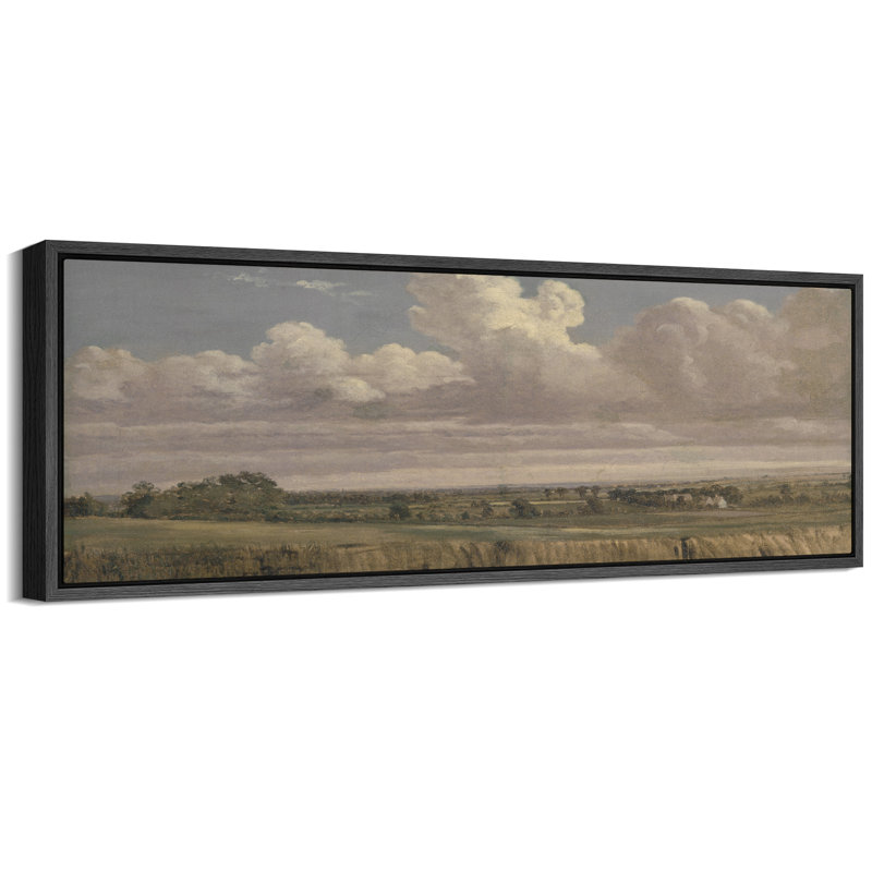 Paysage champêtre, horizon moderne, art moderne, H 20 po x l 60 po, Noir, noir, noir, noir