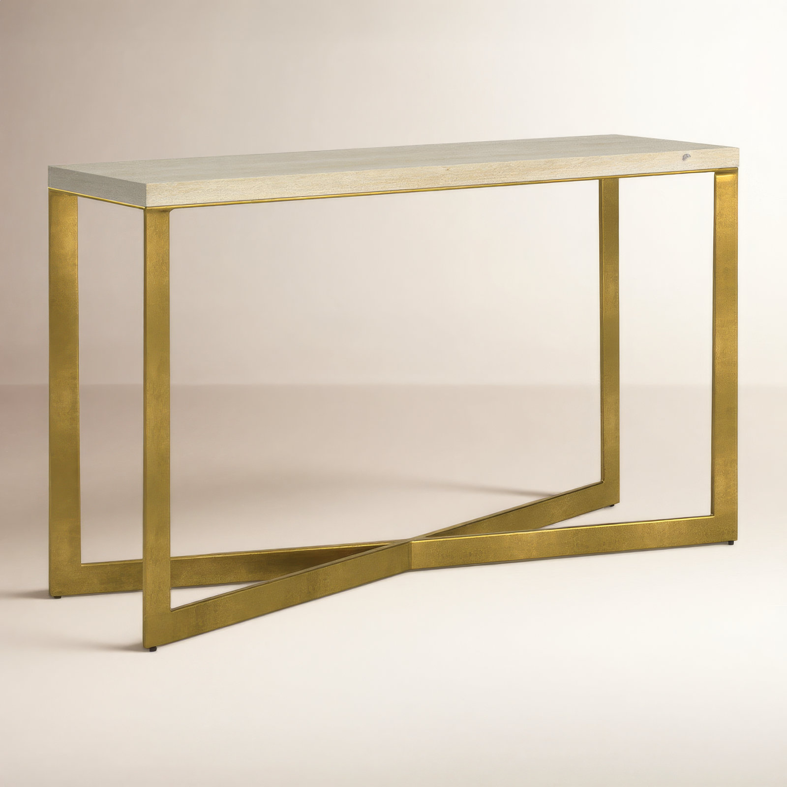 Tulane 50'' Solid Wood Console Table, Gold/Light Brown