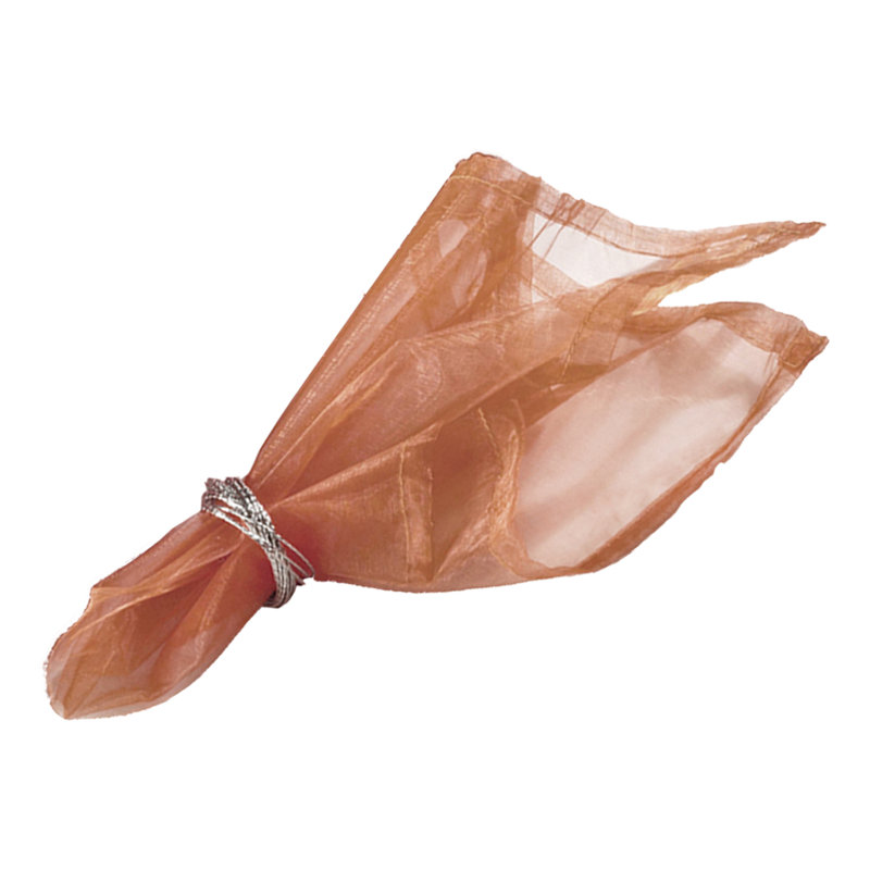 Elegant Sheer Organza Cloth Napkins 20" W X 20"l, Set Of 12, Copper
