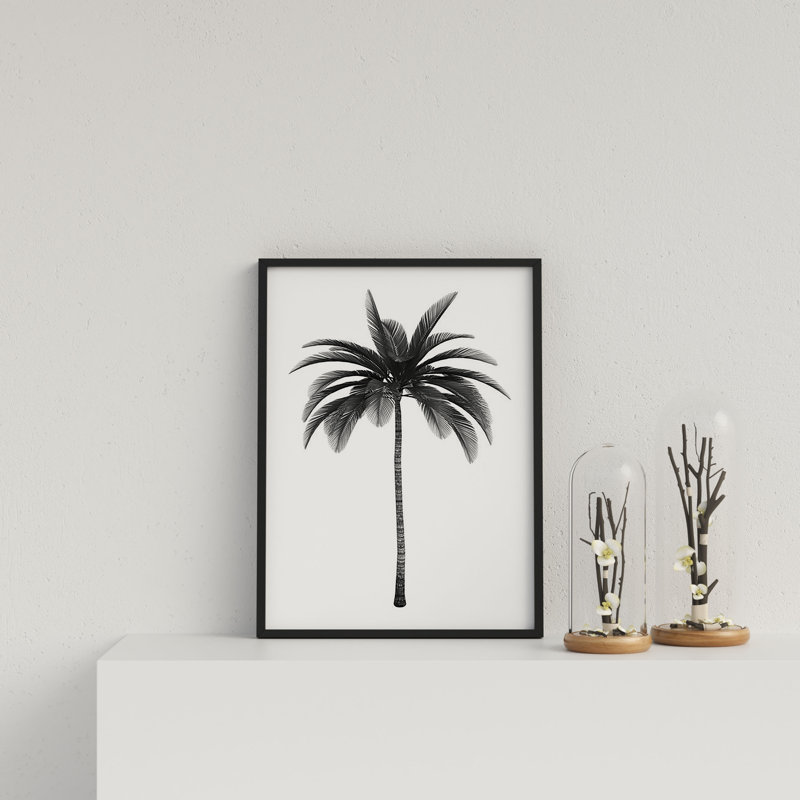 Palm Tree On White Background by Vouvart - Single Picture Frame Print