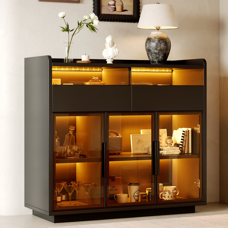 Glass Display Cabinet with LED Lighting
