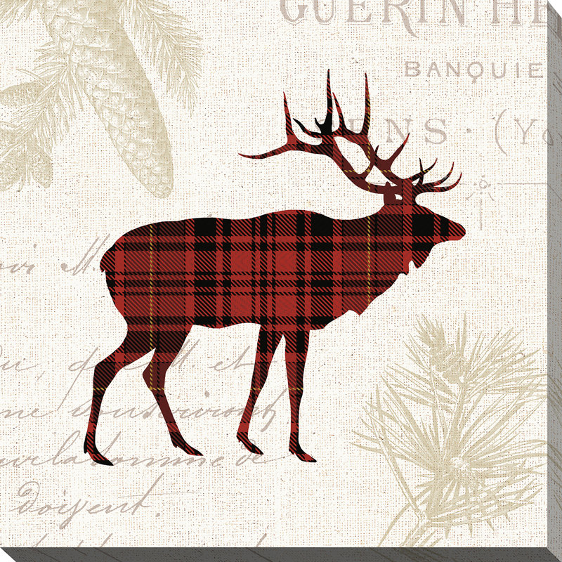 «Plaid Lodge III», impression sur toile, H 28 po x l 28 po x P 1,5 po, Toile tendue