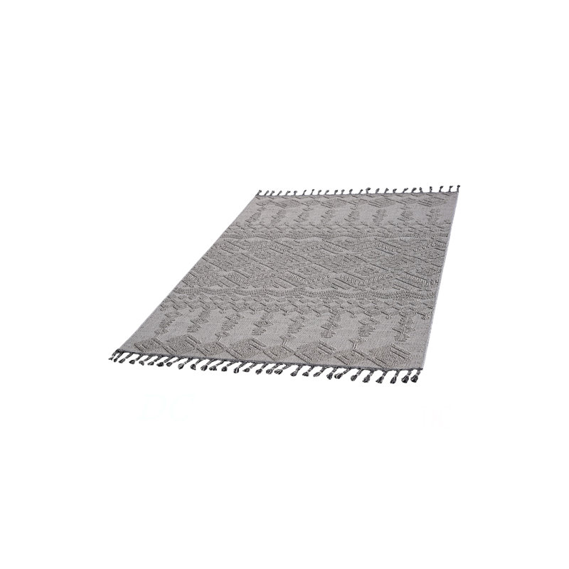 Collection 4X6 Traditional Indoor/Outdoor Area Rug, Rectangle 4' x 6', Light Gray