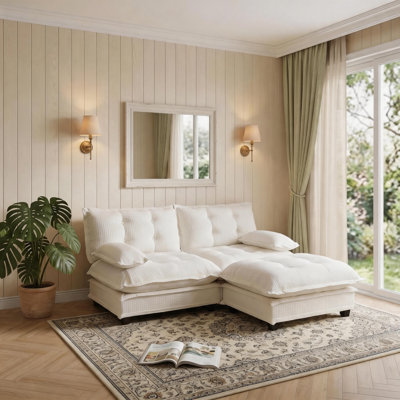 Canapé modulaire en L 77 po avec repose-pieds et siège profond L 77 po