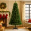 Arbre de Noël artificiel 6 pi, non éclairé avec 582 pointes en PVC et support en plastique à 4 pieds - Décoration de Noël de couleur verte