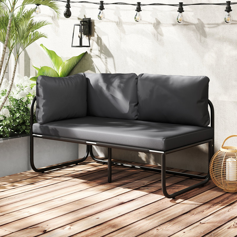 65cm Wide Straight Metal Patio Sofa