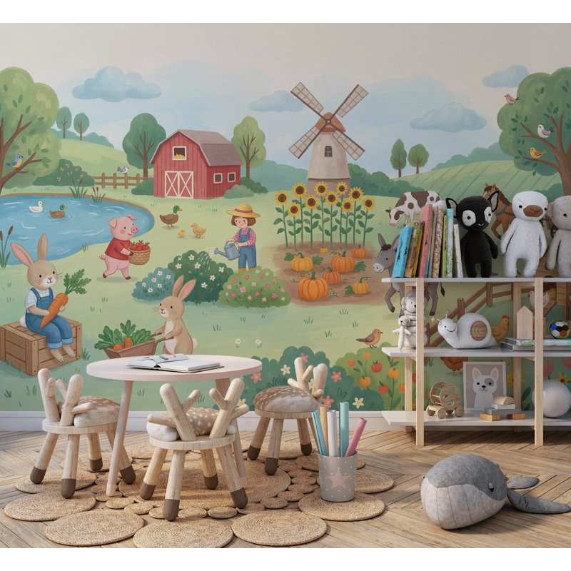 Papier peint animaux fantaisistes, L: 170 po x H: 108 po, Non-collé