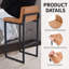 Tabouret de bar rembourré à dossier bas avec structure en métal épaissie pour îlot de cuisine-92115247-92115246-91899110