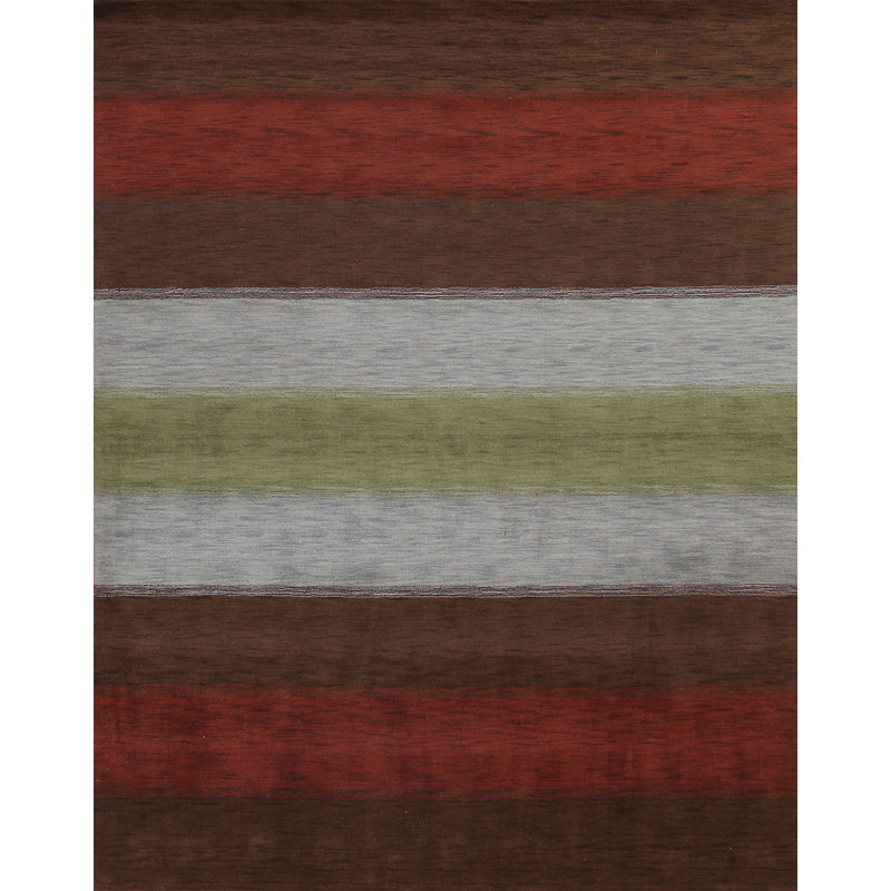Tapis oriental rayé en laine Gabbeh 8 x 10