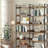 6-Tier Wooden Bookshelf with Open Shelves, Modern Metal Frame Bookcase for Storage and Display
