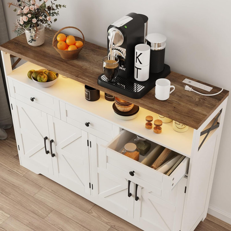 Buffet Ashveer, Blanc / Brun