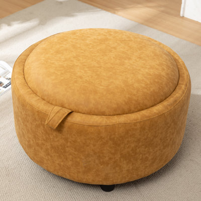 Savinien Upholstered Round Storage Ottoman