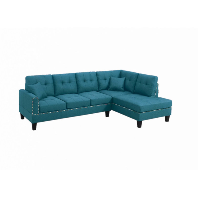 2pc Sectional Set, Blue Linen