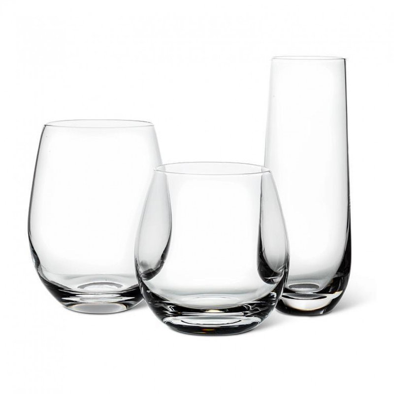 Laser Cut Rim Stemless White Wine Glass