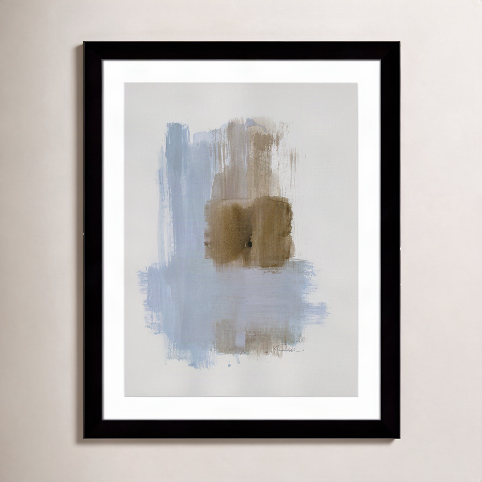 Esmeray "Powder Room Wash IV" Print, Black Cube Frame Matted, 31" H x 25" W x 1.25" D  