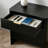 Storage Cabinet With Drawers, 30In Wooden Cabinet With 3 Drawers Wavy Pattern Modern Bedside Cupboard Dressing Table For Bedroom Living Room Hallway Black-1076473480