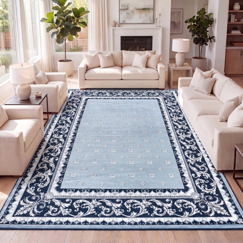 Tapis bleu marine / bleu marine Shannon, Rectangle 7 pi 8 po x 10 pi