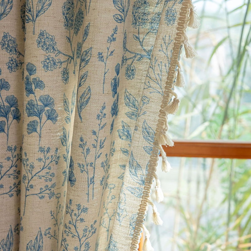 Polyester Exquiste Pattern Print Curtains 2 Panel, 52" W x 63" L
