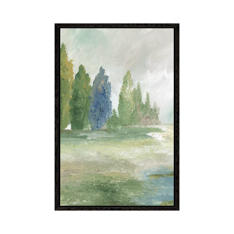 Jeweled Valley I - Painting on Canvas, 66.04 cm H x 45.72 cm W, Black Framed