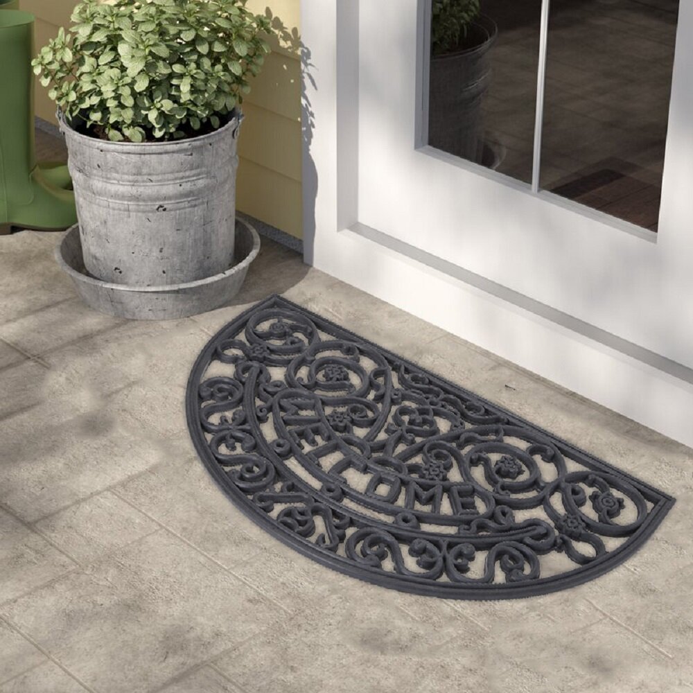 Wrought Iron Grey 18 in. x 30 in. Door Mat