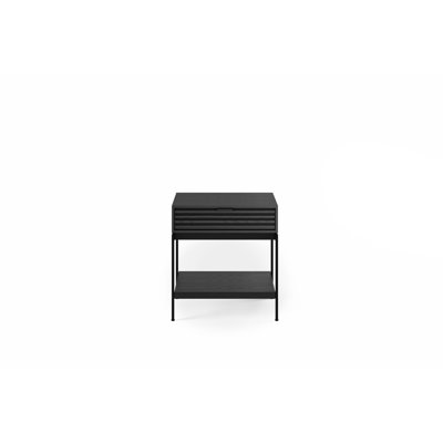 Cora Solid Wood Top End Table with Storage