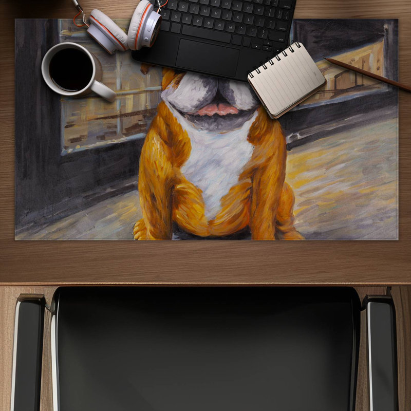 Smiling bulldog - 14.00"x24.25" Desk mat