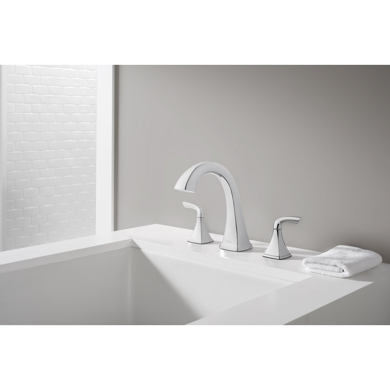 Bronson Double Handle Deck Mounted Roman Tub Faucet Trim, Polished Chrome