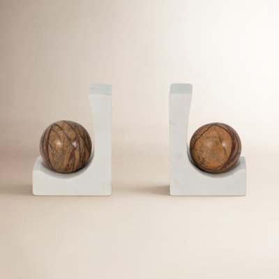 Zenith Modern Marble Bookends
