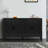 60 Inches Sideboard With 4 Doors And Adjustable Shelf, For Entryway (antique Black Modern Storage Cabinet Shelf In Antique Color