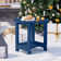 Harada 18 Inch Round Outdoor Side Table Adirondack Plastic/Resin Patio Side Table Weather Resistant End Table with Storage Shelf