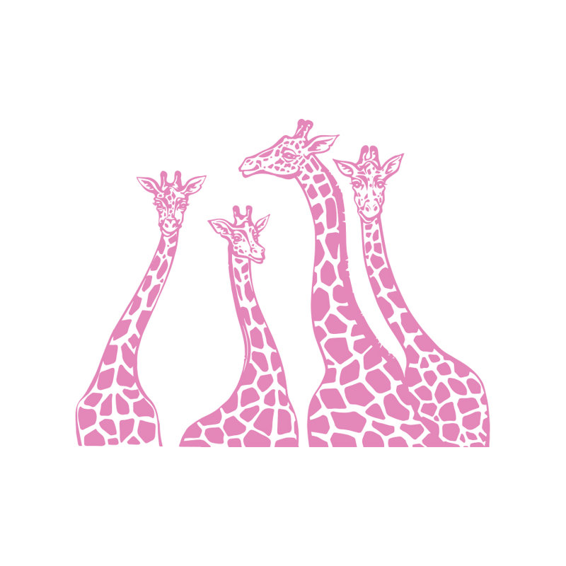 Adhésif décoratif famille girafe, Rose tendre