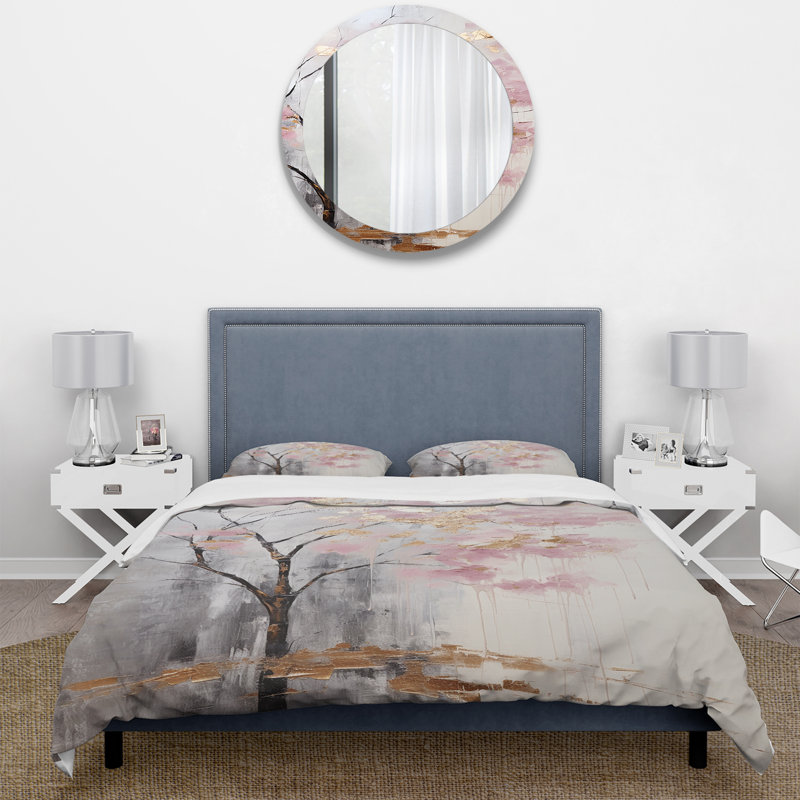 Ensemble de housse de couette floral Blossom Tree Whispers Of Pink II - microfibre de polyester