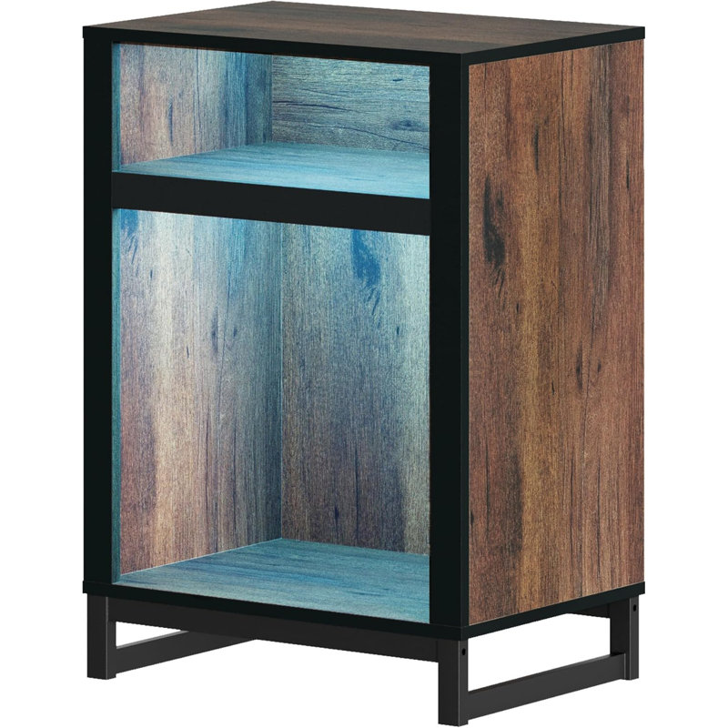 Armoire de rangement moderne Nellie, buffet 2 en 1 avec base en métal, armoire d'appoint pour le salon ou la chambre à coucher, brun