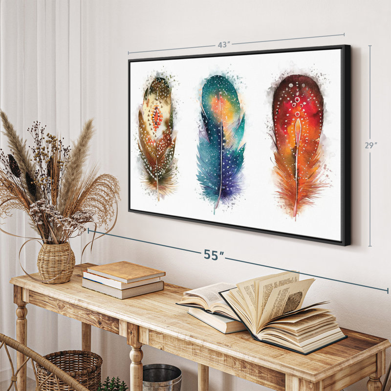 " Feather Patterns Splatter Canvas Print ", 29" H x 43" W