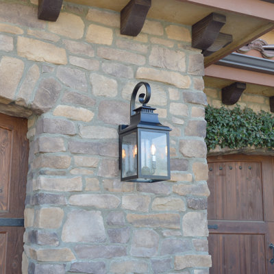 Raedawn Seeded Glass Outdoor Wall Lantern