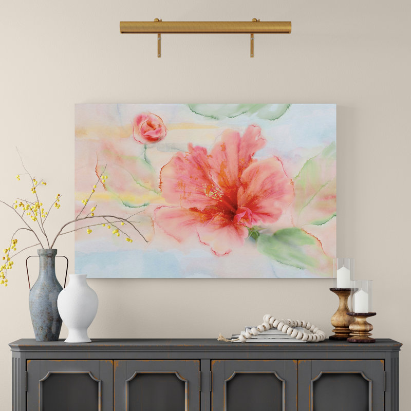 Hibiscus - impression sur toile tendue, H 18 po x l 27 po x P 1,5 po