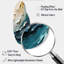 Bleu sarcelle crème surréel spirales II - spirale abstraite, impression asymétrique sur métal-105569016