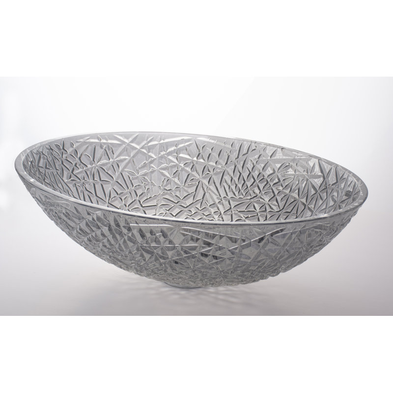 Lavabo de salle de bain ovale en verre transparent Crystalline, Gris fumé