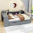 Daybed with Upholstered Headboard, Built-in Desk, Drawers, Shelves and Charging Station-106491001-106898959