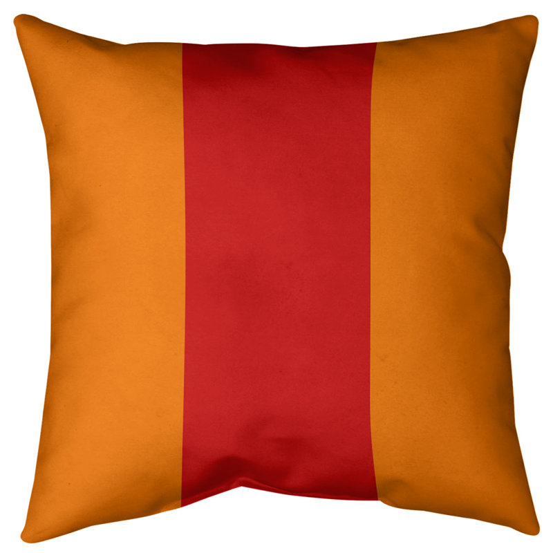 Coussin décoratif d'intérieur/d'extérieur, 18 po x 18 po, Orange / Rouge