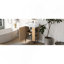 Meuble-lavabo en bois 21,6 po, armoire combinée, meuble de rangement pour salle de bain, lavabo simple en céramique, rangement sur le côté droit-13037167
