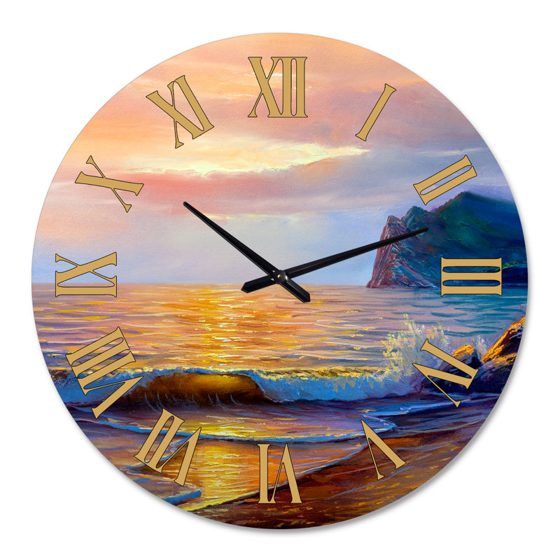 Horloge murale de bord de mer reflétant le soleil à travers les vagues de braquage XIII, Médium