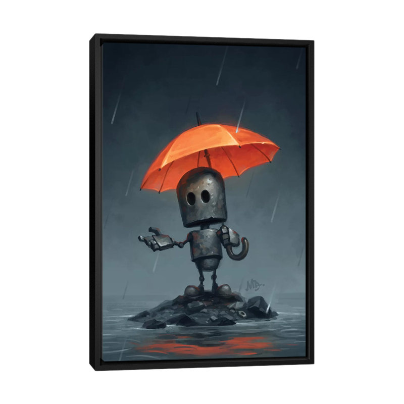 «The Rainy Season» par Matt Dixon - impression d'art graphique, H 60 po x l 40po x P 1,5 po, Toile avec cadre noir