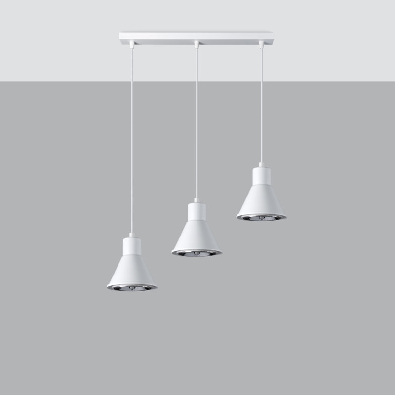 Bertus 3 - Light Stainless Steel Pendant, White