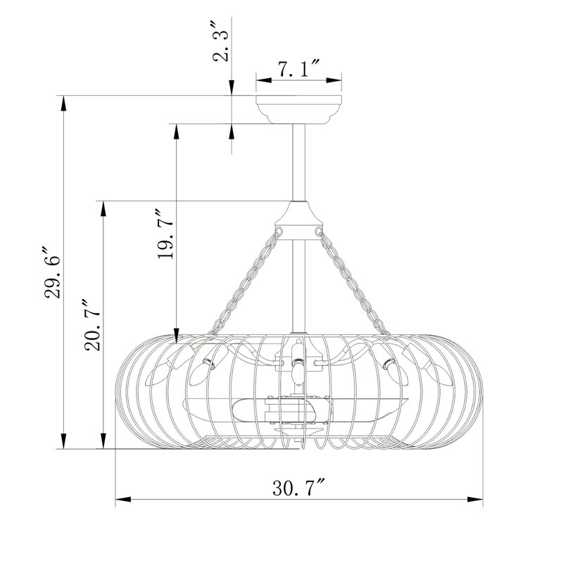 Ventilateur de plafond à 3 pales de 31 po avec télécommande et ensemble d’éclairage McCreary