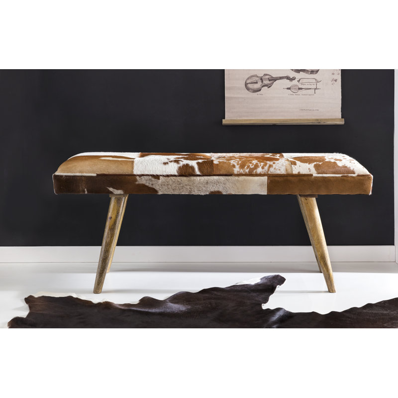 Akhill Genuine Leather Upholstered Bench